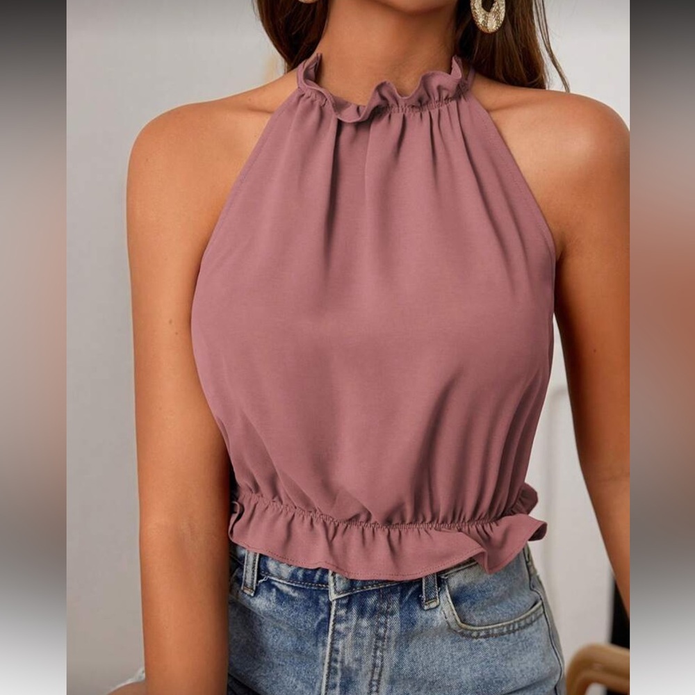 Elegant Mauve Halter Top - Picture 1 of 5